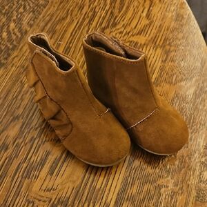 Garanimals Brown Kids Boots with Ruffle Accent